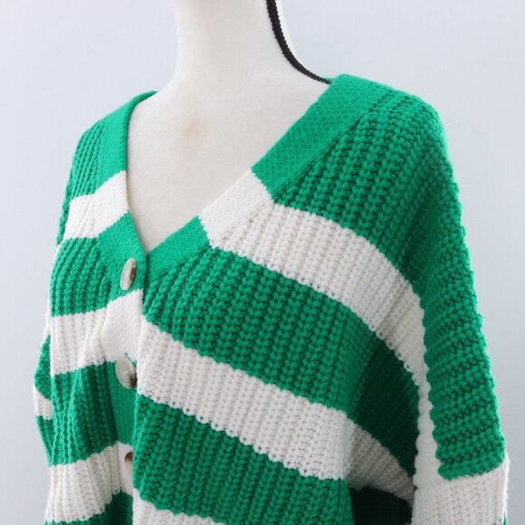 Buttermelon | V Neck Chunky Knit Cardigan Sweater Small - Picture 3 of 6